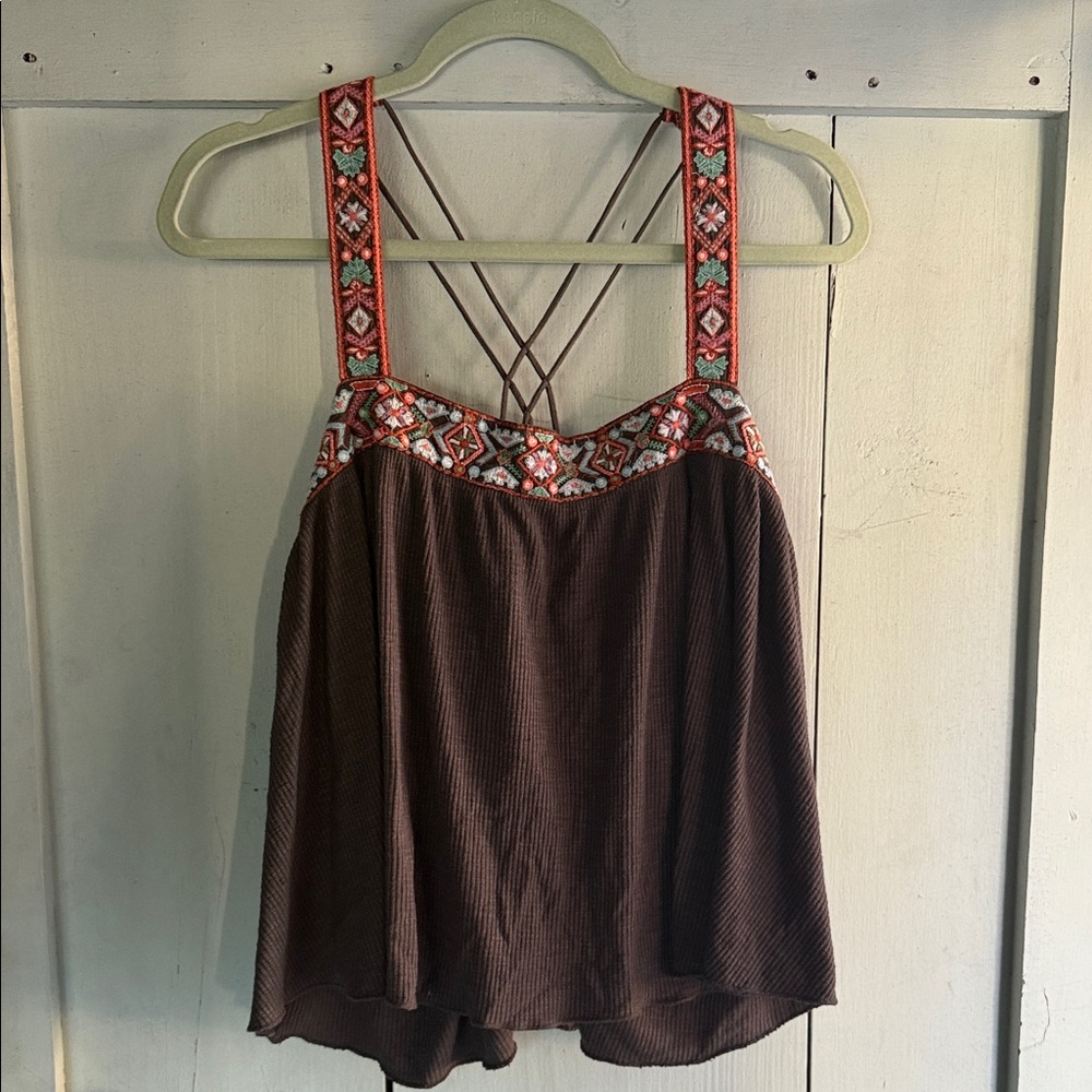 Lucky Brand Embroidered Tank Top